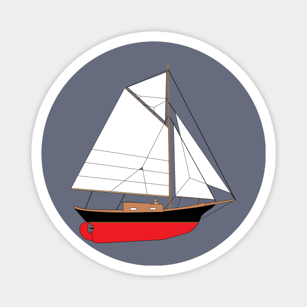 Friendship Sloop Sailboat Magnet by CHBB